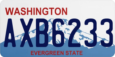 WA license plate AXB6233