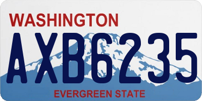 WA license plate AXB6235
