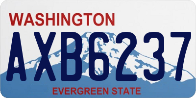 WA license plate AXB6237