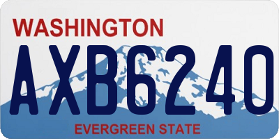 WA license plate AXB6240