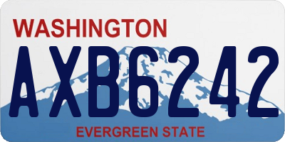WA license plate AXB6242