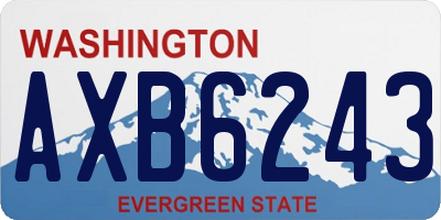 WA license plate AXB6243
