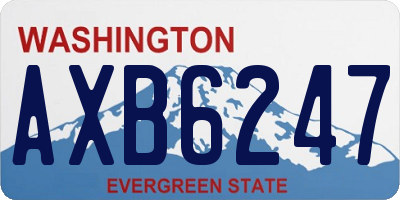 WA license plate AXB6247