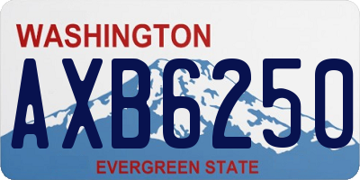 WA license plate AXB6250