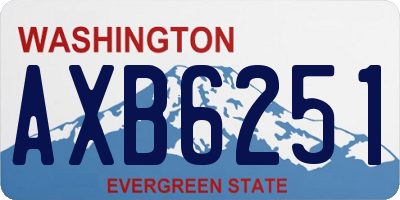 WA license plate AXB6251
