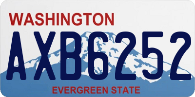WA license plate AXB6252