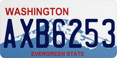WA license plate AXB6253