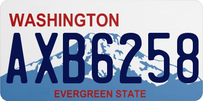 WA license plate AXB6258