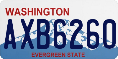 WA license plate AXB6260