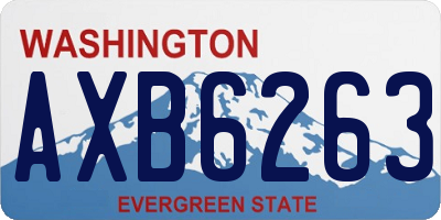 WA license plate AXB6263