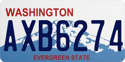 WA license plate AXB6274