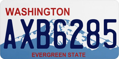 WA license plate AXB6285