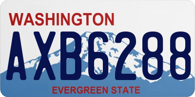 WA license plate AXB6288