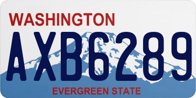 WA license plate AXB6289