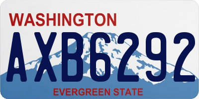 WA license plate AXB6292