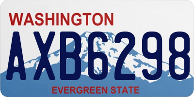 WA license plate AXB6298