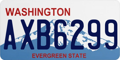 WA license plate AXB6299