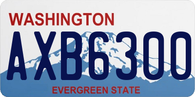 WA license plate AXB6300