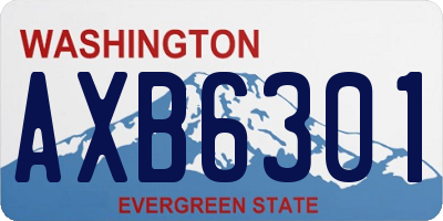 WA license plate AXB6301
