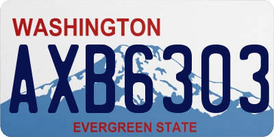 WA license plate AXB6303