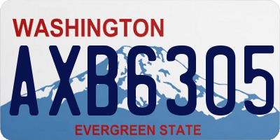 WA license plate AXB6305