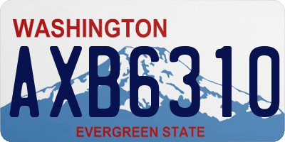 WA license plate AXB6310