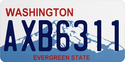 WA license plate AXB6311