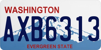 WA license plate AXB6313
