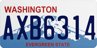 WA license plate AXB6314