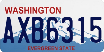 WA license plate AXB6315