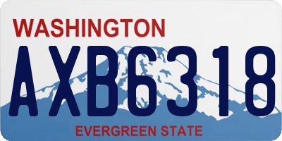 WA license plate AXB6318