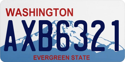 WA license plate AXB6321