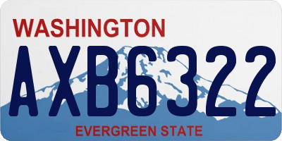 WA license plate AXB6322