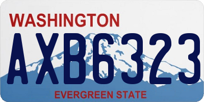 WA license plate AXB6323