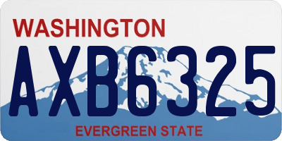 WA license plate AXB6325