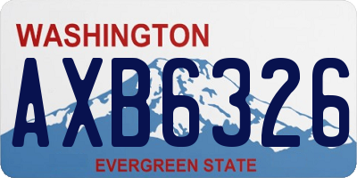 WA license plate AXB6326