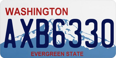 WA license plate AXB6330