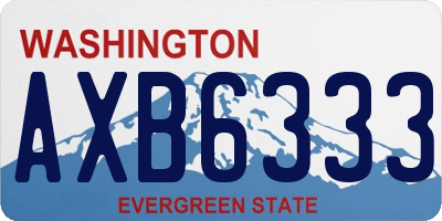 WA license plate AXB6333