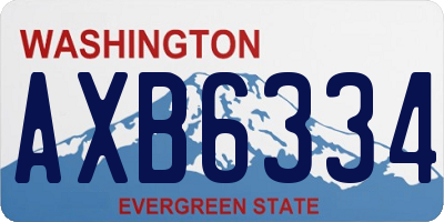 WA license plate AXB6334