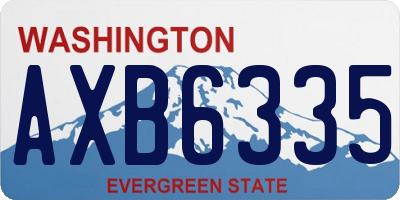 WA license plate AXB6335