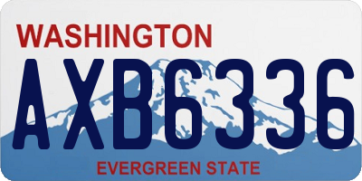 WA license plate AXB6336