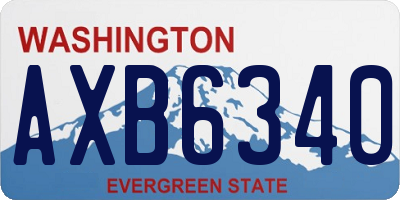 WA license plate AXB6340