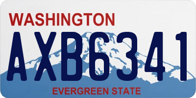WA license plate AXB6341