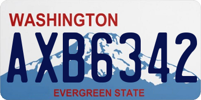 WA license plate AXB6342