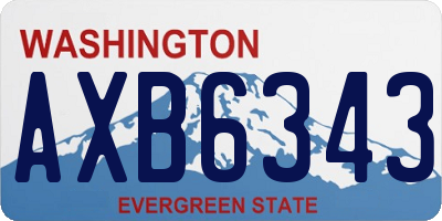 WA license plate AXB6343