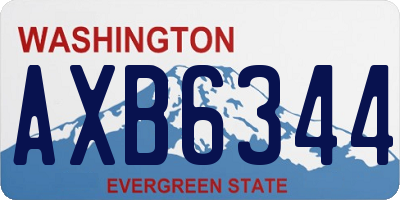 WA license plate AXB6344