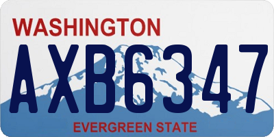 WA license plate AXB6347