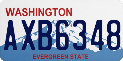 WA license plate AXB6348