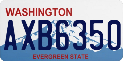 WA license plate AXB6350