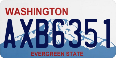 WA license plate AXB6351